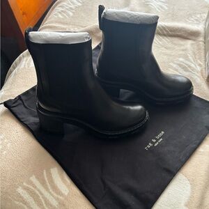 Rag & Bone Black Ankle Boots Streamlined Style